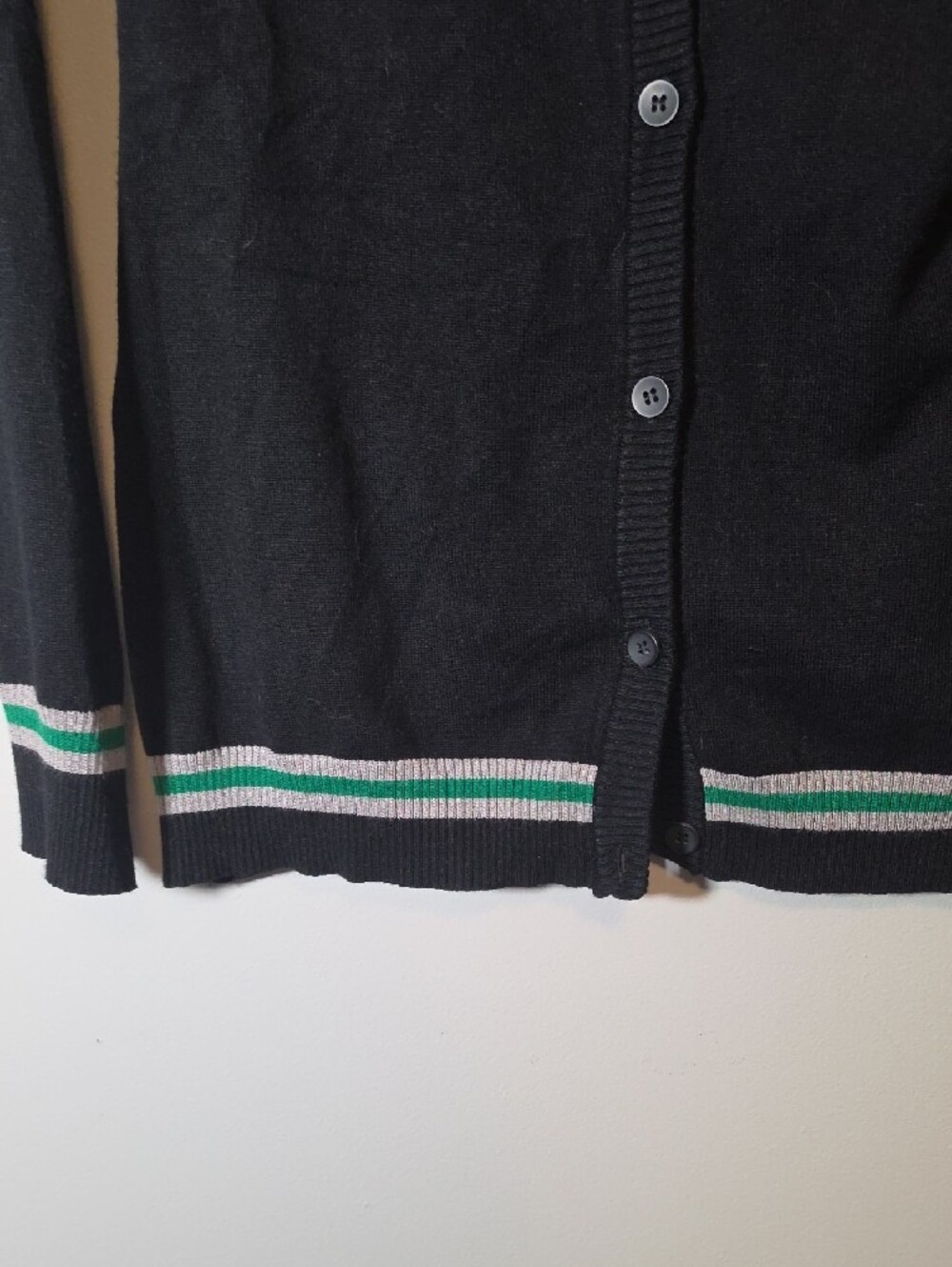 Warner Bros. Black Slytherin Crest Button Cardigan with Green & Silver Trim - Picture 5 of 6